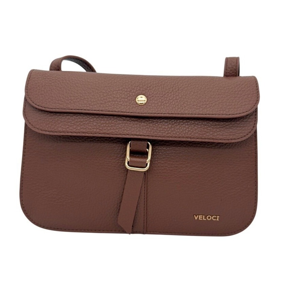 Veloci Taupe Structured Everyday Crossbody Shoulder Bag NWOT Gold Hardware‎